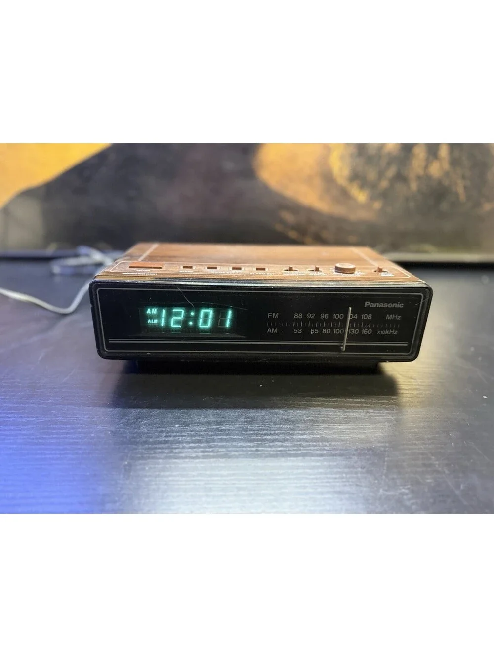 Vintage Panasonic Alarm Clock Radio Model RC-65 Woodgrain Style - TESTED CLEAN